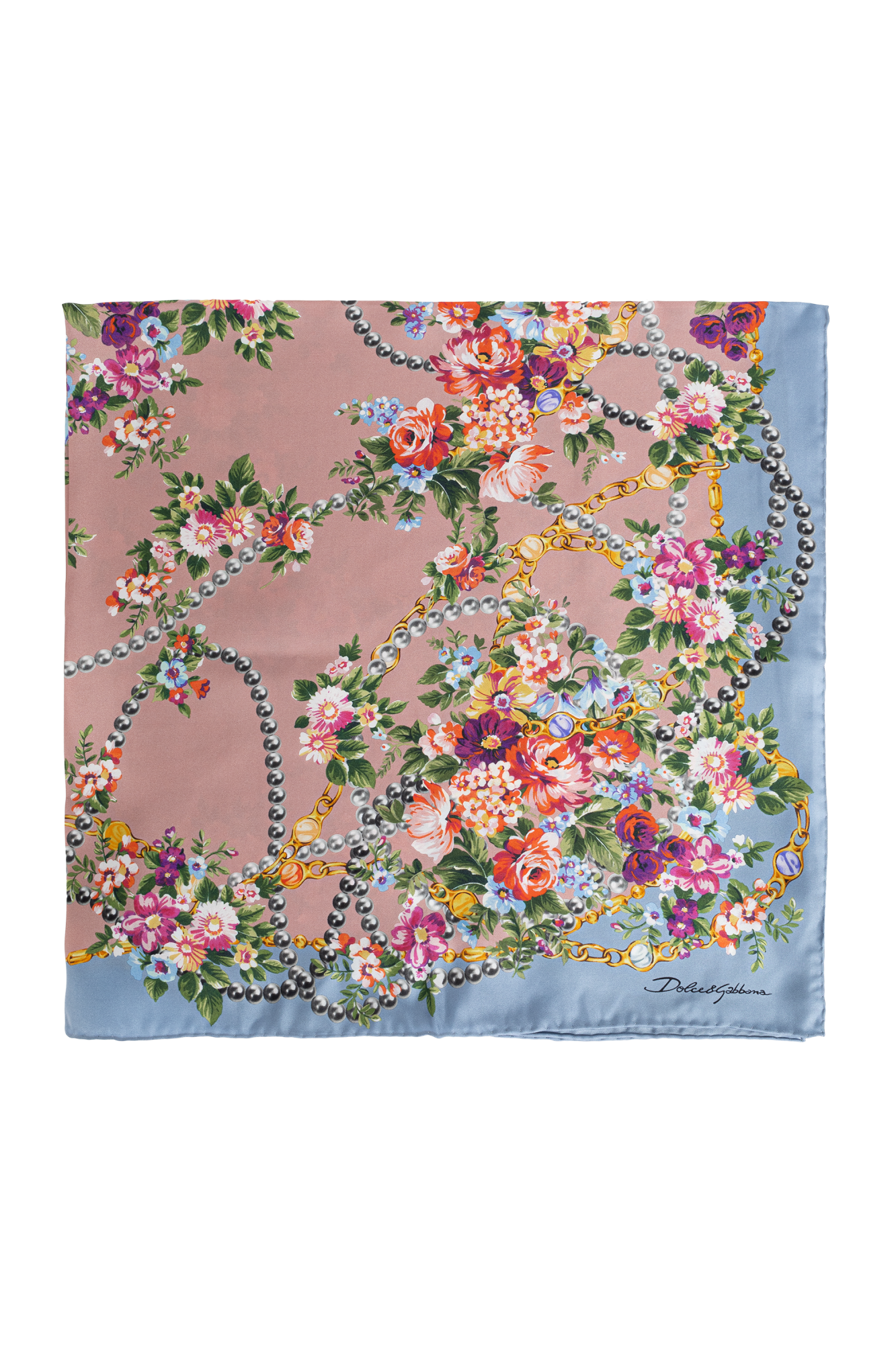 Dolce & Gabbana Silk scarf with floral motif | Women's | Vitkac